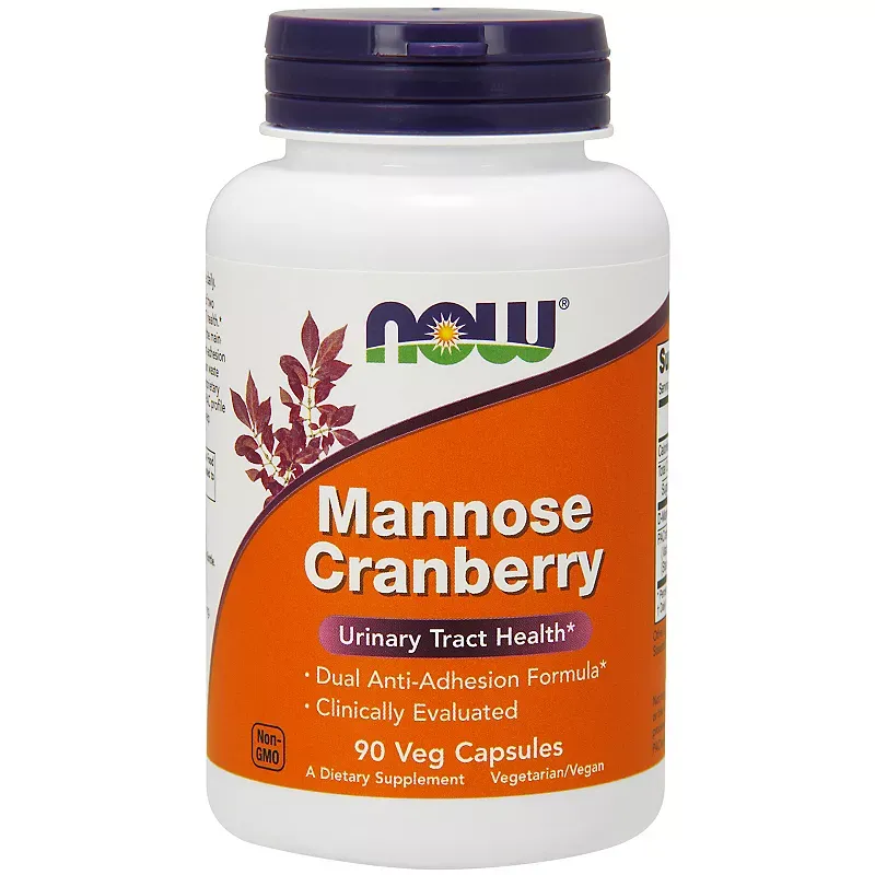 NOW Supplements, Mannose Cranberry, Dual Action Formula*, Clinically Evaluated, Urinary Tract Health*, 90 Veg Capsules