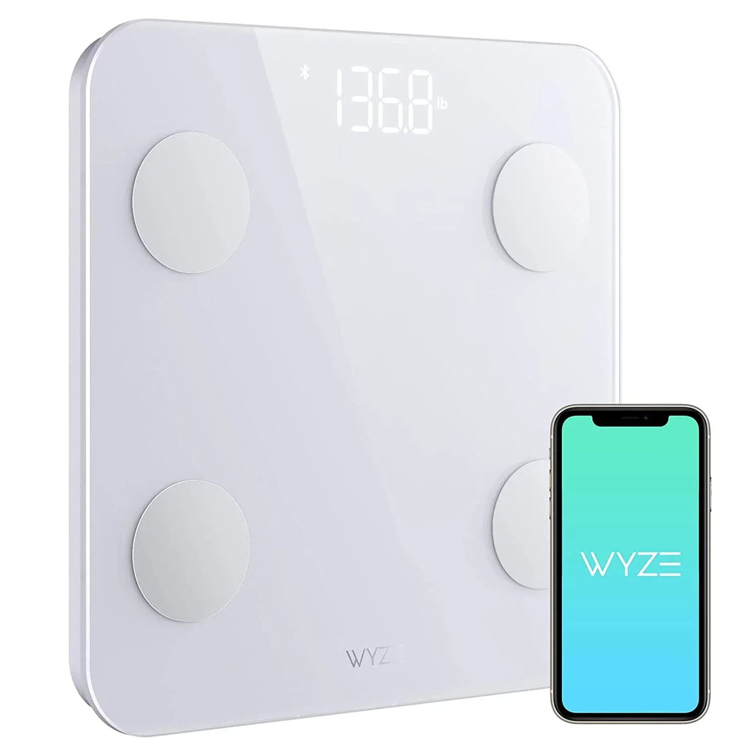 Wyze Smart Scale S para peso corporal, báscula digital de baño para grasa corporal, IMC y músculo, pérdida de peso, analizador de composición