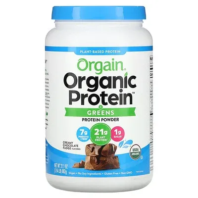 Orgain Organic Protein & Greens Creamy Chocolate Fudge Plant Based Protein Powder 1.94 lbs