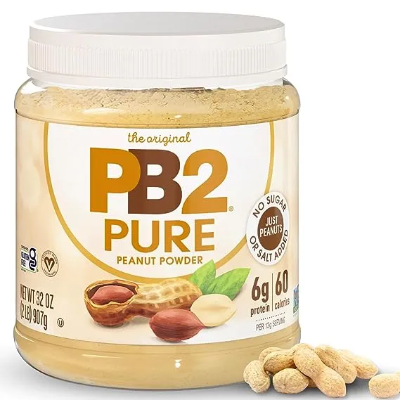 PB2 Pure Peanut Butter Powder - [2 lb/32 oz Jar] - No Added Sugar, No Added Salt, No Added Preservatives - 100% All Natural Roasted Peanuts - 6g of Plant-Based ProteinPB2 Pure Peanut Butter Powder - [2 lb/32 oz Jar] - No Added Sugar, No Added Salt, No Ad