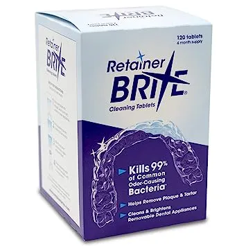 Retainer Brite - Tabletas limpiadoras retenedoras para Invisalign, limpiador de protector bucal, limpiador de protector nocturno y más. Tabletas de limpieza para limpiadores ultrasónicos. 120 tabletas