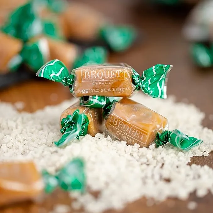 Béquet Caramel - Celtic Sea Salt Caramel - Gourmet Caramel Candy - Salted Caramel Candy Individually Wrapped - Made in Montana - Kosher (Star D) and Gluten Free - 5 LB Box