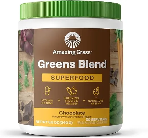 Amazing Grass, Greens Blend Superfood, Chocolate, 8.5 oz, 30 Servings