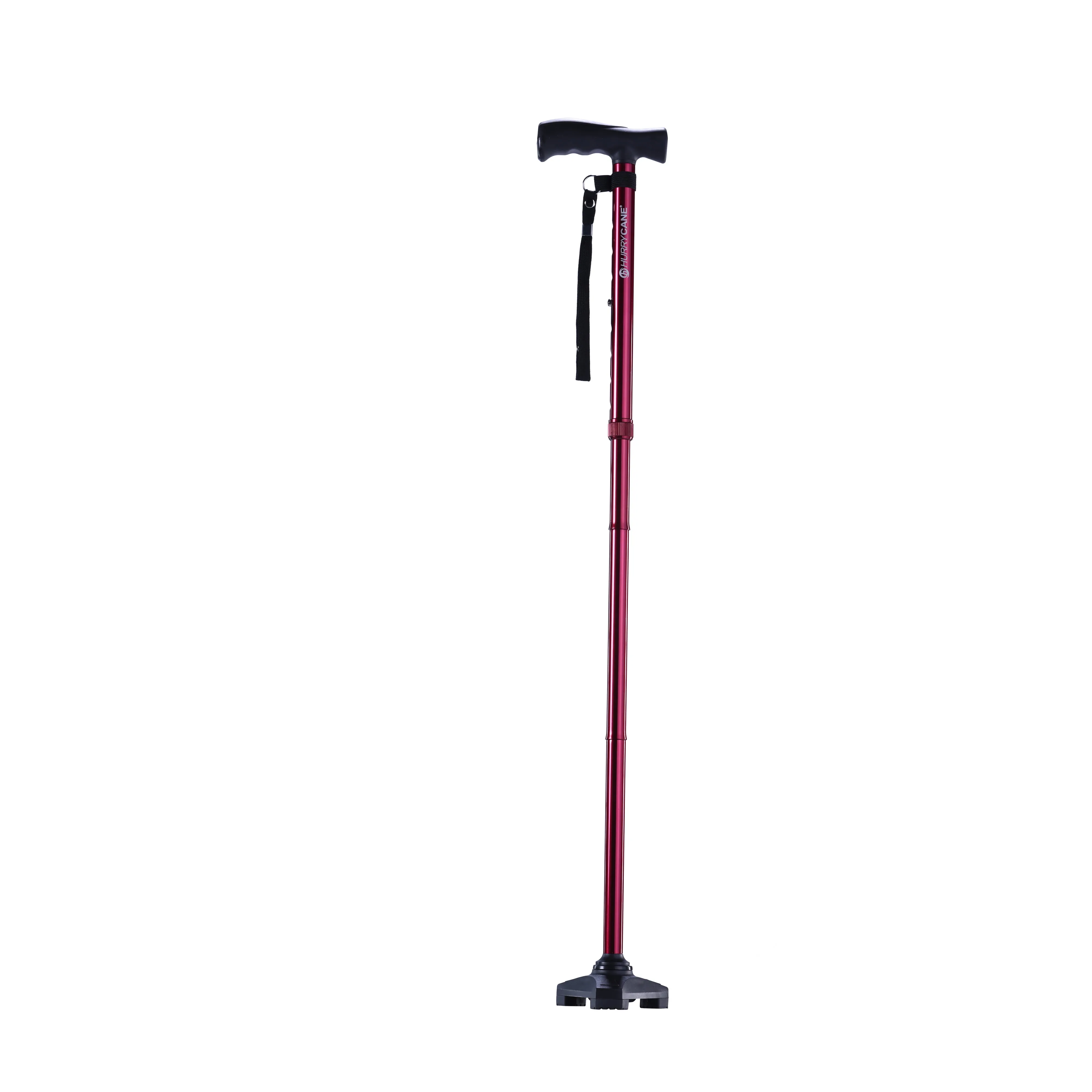 HurryCane HCANE-RD-C2 Freedom Edition Foldable Walking Cane with T Handle, Roadrunner Red