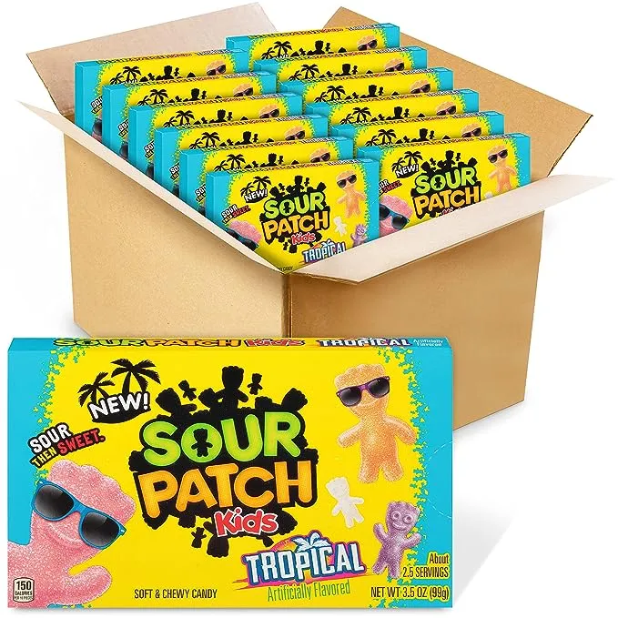 SOUR PATCH KIDS Tropical Soft & Chewy Candy, 12 - 3.5 oz Boxes