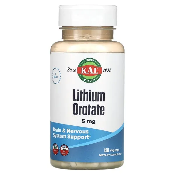 KAL Orotate de lithium, 5 mg, 120 gélules végétales