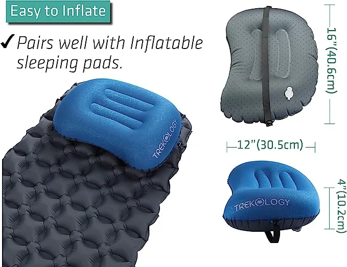 Trekology ALUFT 2.0 Inflatable Pillow for Camping Orange