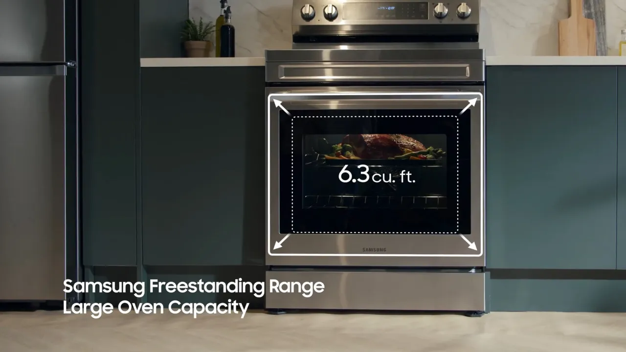 6.3 cu. ft. Smart Freestanding Electric Range with Steam Clean in Stainless Steel