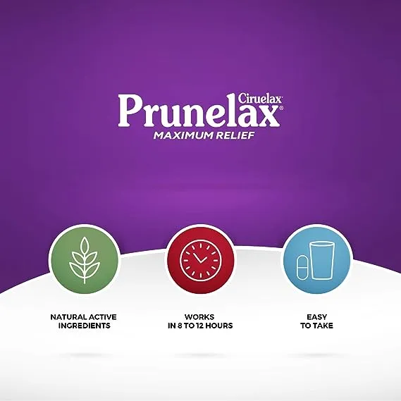 Prunelax Ciruelax Maximum Relief Natural Laxative for Occasional Constipation, 100 Tablets