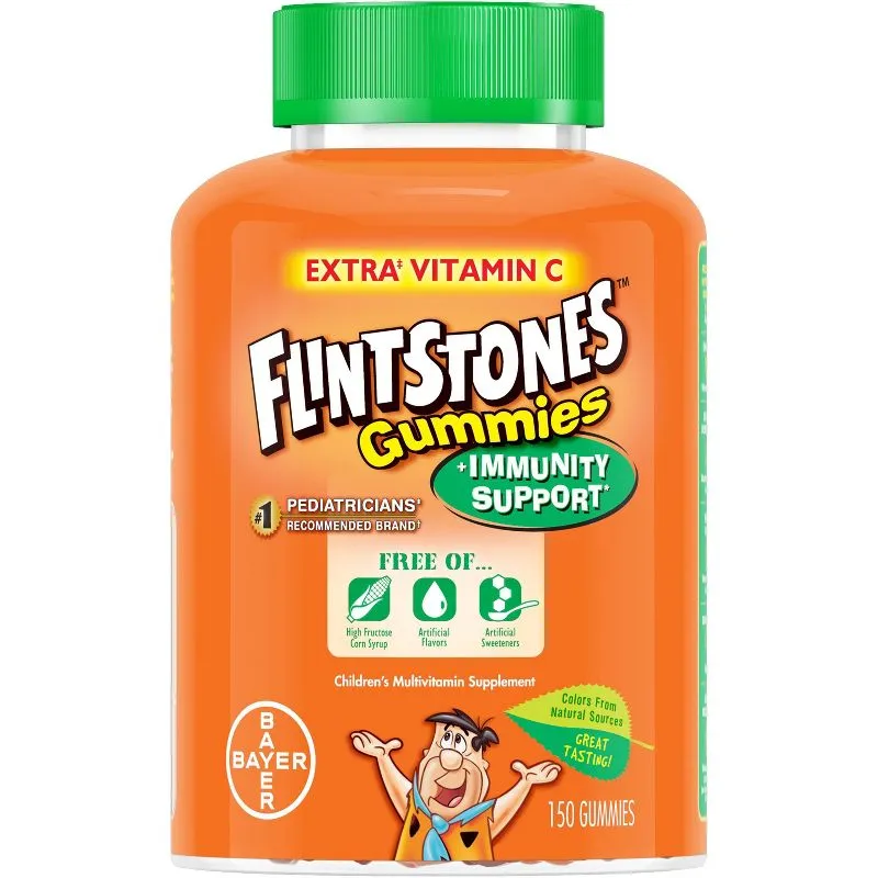 Flintstones Vitamins Immunity Support Gummies, Kid's Immune Support Multivitamin with Vitamin C, Vitamin D, B12 and Zinc for kids, Orange Flavor, 150 CountFlintstones Vitamins Immunity Support Gummies, Kid's Immune Support Multivitamin with Vitamin C, Vi