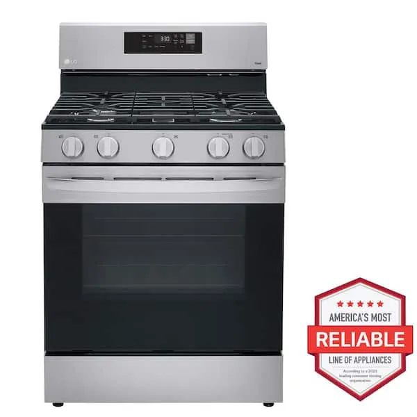 LG - 5.8 Cu. Ft. Smart Freestanding Gas True Convection Range with EasyClean and AirFry - Stainless Steel