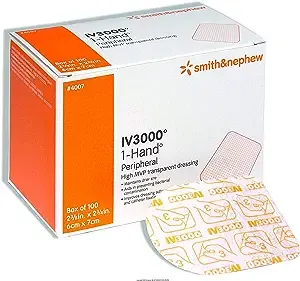 IV 3000 1-Hand 2 3/8" x 2 3/4" Transparent Adhesive Dressing [4007] 100 ea