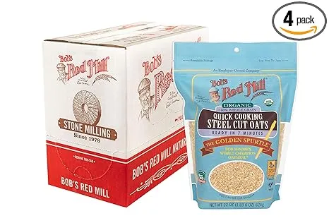 Bob's Red Mill Organic Quick Cooking Steel Cut Oats, 22 Ounce (Pack of 4)