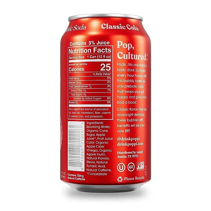 POPPI Classic Cola Prebiotic Soda