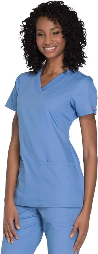 Galaxy Blue Cherokee Scrubs Workwear V Neck Top WW645 GABW