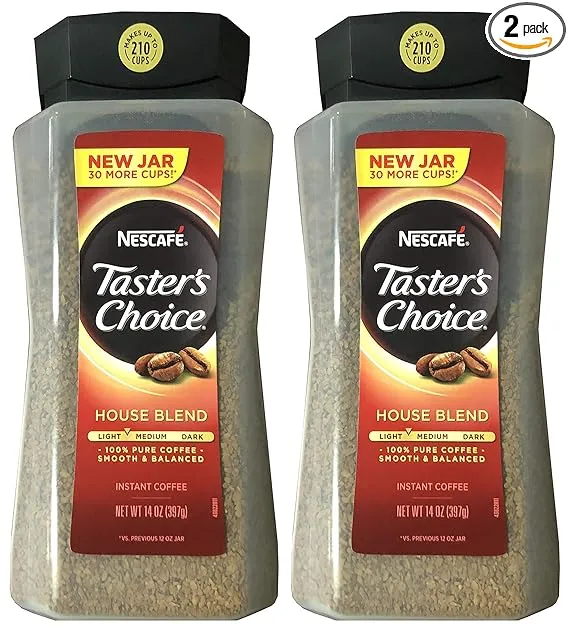 Taster's Choice Original Gourmet Instant Coffee 14 Oz, Pack of 2