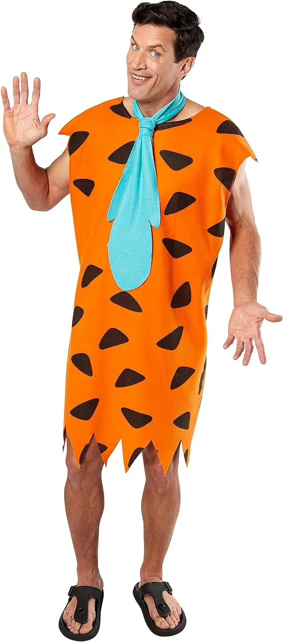 Adult Flintstones Fred Flintstone Costume | Men's Caveman Fred Flintstone Character Cosplay Halloween Outfit