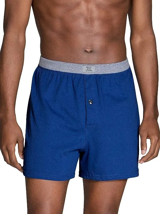 Fruit of The Loom Men's Knit Boxers, Assorted 6 Pack