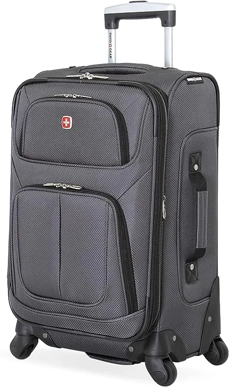 SwissGear Sion Softside Expandable Roller Luggage, Black, Checked-Large 29-Inch