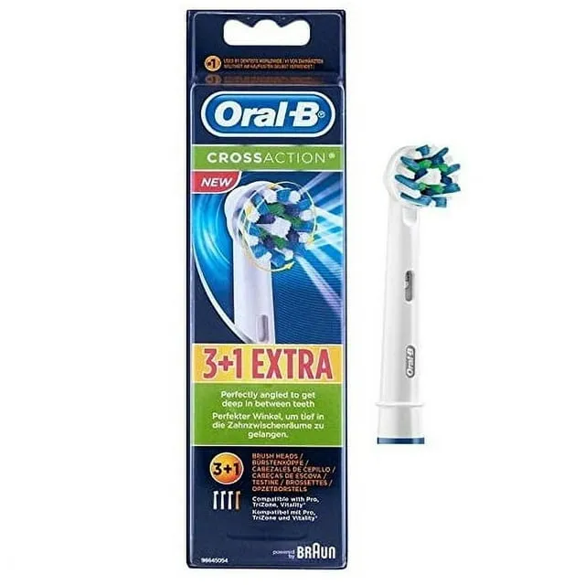 Oral-B Cross Action Replacement Toothbrush Heads 3+1