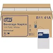 Tork White Beverage Napkin 1/4 Fold 1-Ply