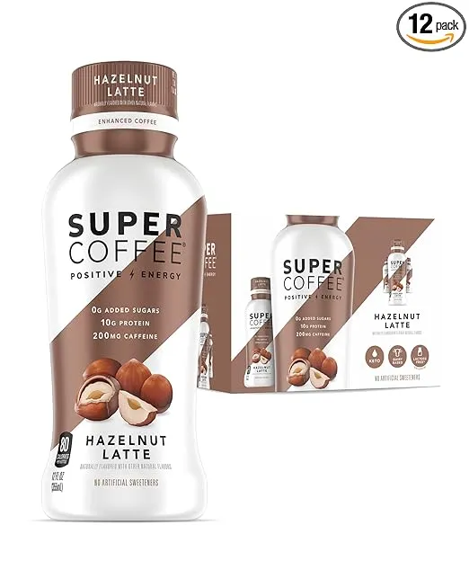 KITU SUPER COFFEE, Keto Protein Coffee (0g Added Sugar, 10g Protein, 70 Calories) [Hazelnut] 12 Fl Oz, 12 Pack | Iced Smart Coffee DrinksKITU SUPER COFFEE, Keto Protein Coffee (0g Added Sugar, 10g Protein, 70 Calories) [Hazelnut] 12 Fl Oz, 12 Pack | Iced