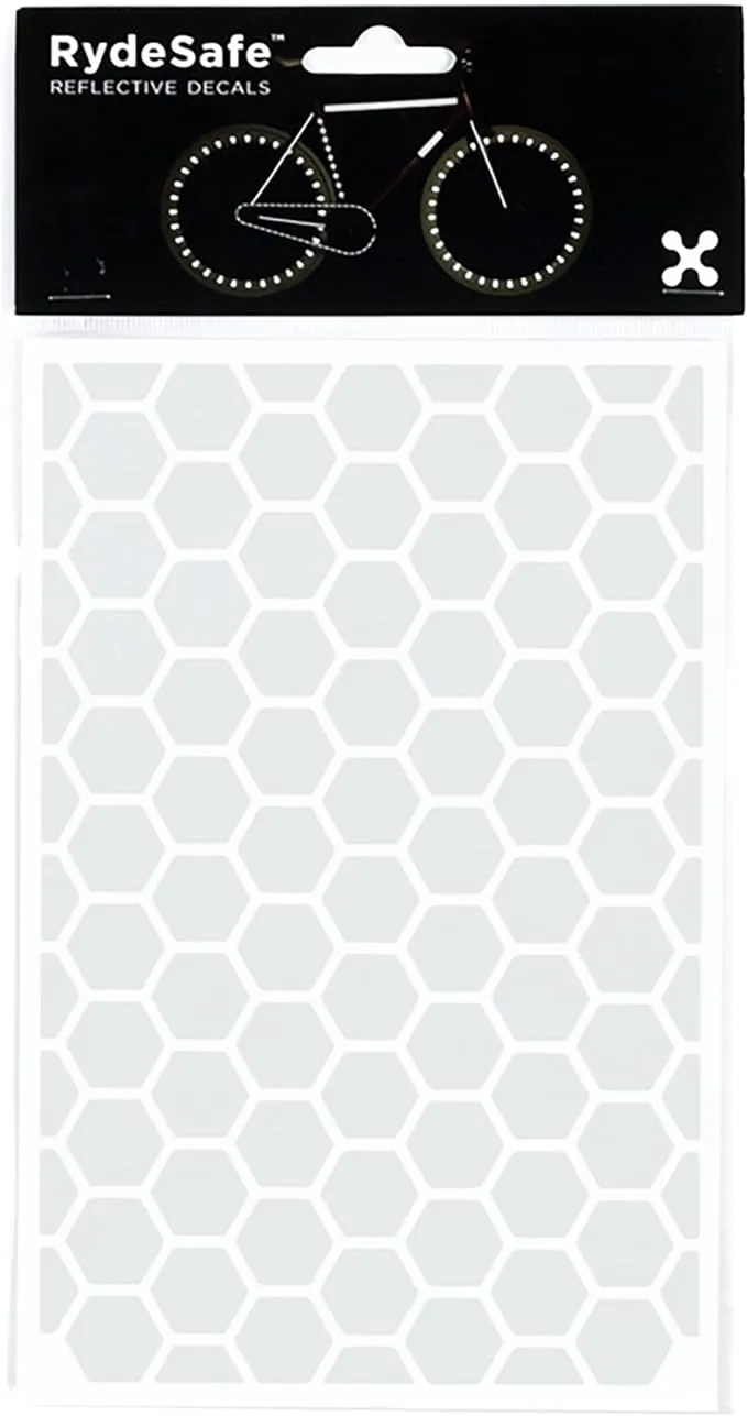 RydeSafe Reflective Decals - Hexagon Kit - Large (White)RydeSafe Reflective Decals - Hexagon Kit - Large (White)