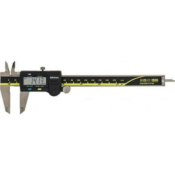 Mitutoyo 500-196-30 Advanced Onsite Sensor (AOS) Absolute Scale Digital Caliper, 0 to 6"/0 to 150mm Measuring Range, 0.0005"/0.01mm Resolution, LCD