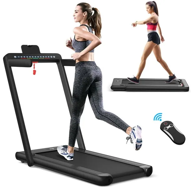 SuperFit 2.25HP 2 in 1 Folding Treadmill W/ Speaker Remote Control APP