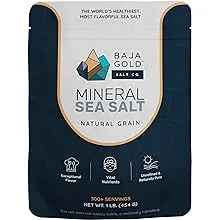 Baja Gold Mineral Sea Salt, Natural Grain Crystals, 1 Lb. Bag