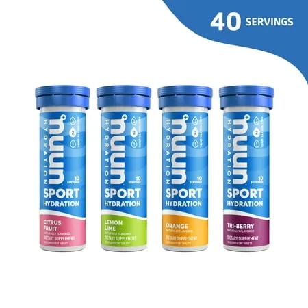 Nuun Sport Electrolyte Tablets for Proactive Hydration, Orange, 8 Pack (80 Servings)