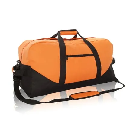 DALIX 24 Big Adventure Large Gym Sports Duffle Bag in Orange