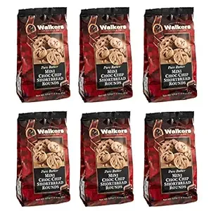 Walker's Shortbread Mini Chocolate Chip Cookies, Pure Butter Shortbread Cookies, 4.4 Oz (Pack of 6)