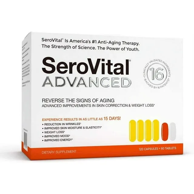 Serovital Advanced for Women - Anti-Aging Supplement for Women - HGH Supplements for Women - Skin Benefits, Energy, and Sleep - 30 Servings