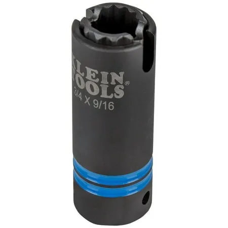 Klein Tools 66031 3-in-1 Slotted Impact Socket, 12-Point, 3/4 and 9/16"