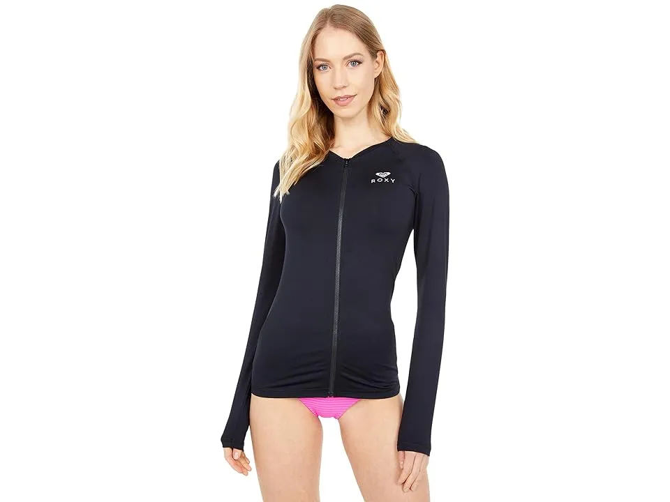 Roxy Essentials Long Sleeve Zipped Rashguard (Anthracite) Women's Swimwear