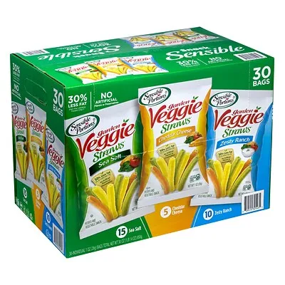 Sensible Portions Garden Veggie Snack Straws Shape Chips Variety Pack