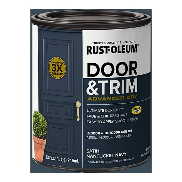 Rust-Oleum Stops Rust 1 qt. Satin Nantucket Navy Door and Trim Paint