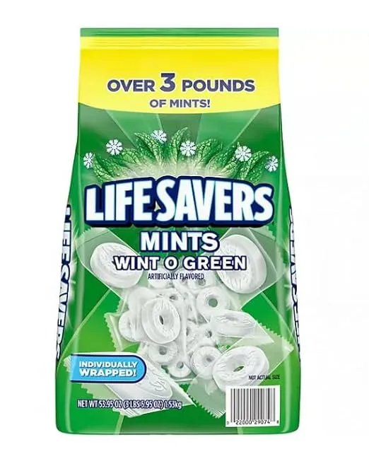 LifeSavers Wint O Green Breath Mints Bulk Hard Candy Candies 53.95 oz (3.3 lbs)