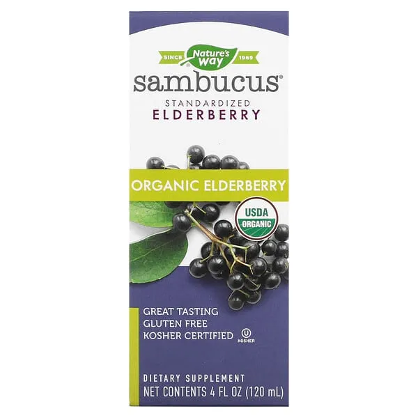 Nature's Way Organic Sambucus Syrup, Elderberry - 4 fl oz bottle