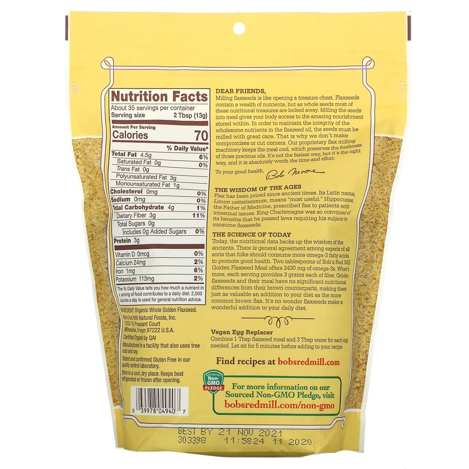 Bob's Red Mill - Organic Golden Flaxseed Meal, 16 oz.