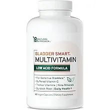 | Lower-Acid Multivitamin for Sensitive Bladders | 12 Vitamins & 10 Minerals | Buffered Vitamin C & Burdock Root | USA Manufactured | 60 Capsules