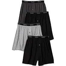 Hanes Ultimate Men's 4-Pack Classics Comfort Soft Waistband Knit Boxer Underwear