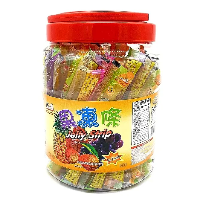 Jin Jin Fruit Jelly Filled Strip Straws Candy - Many Flavors! (35.26 oz)