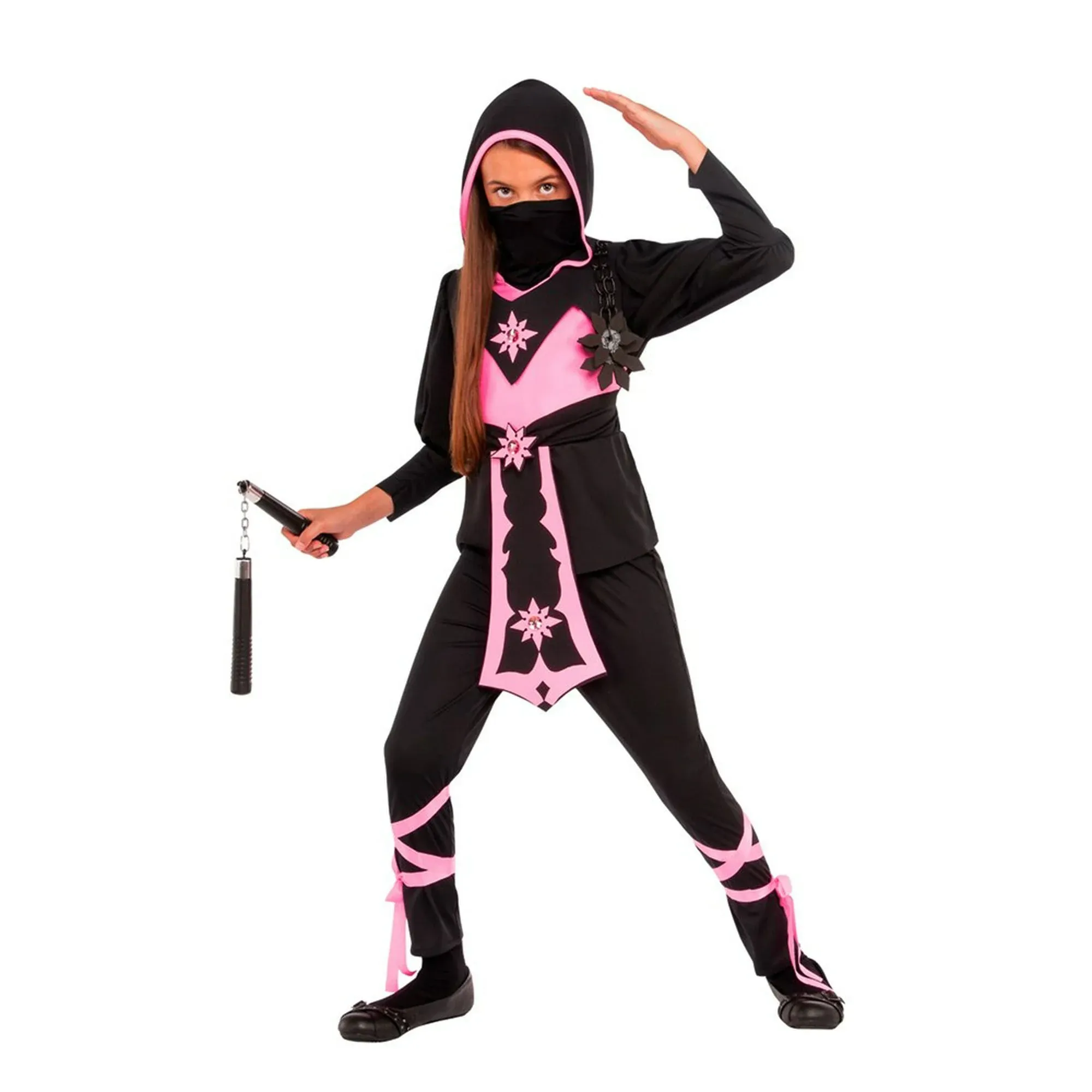 Girls Pink Crystal Ninja Costume size Large 12-14