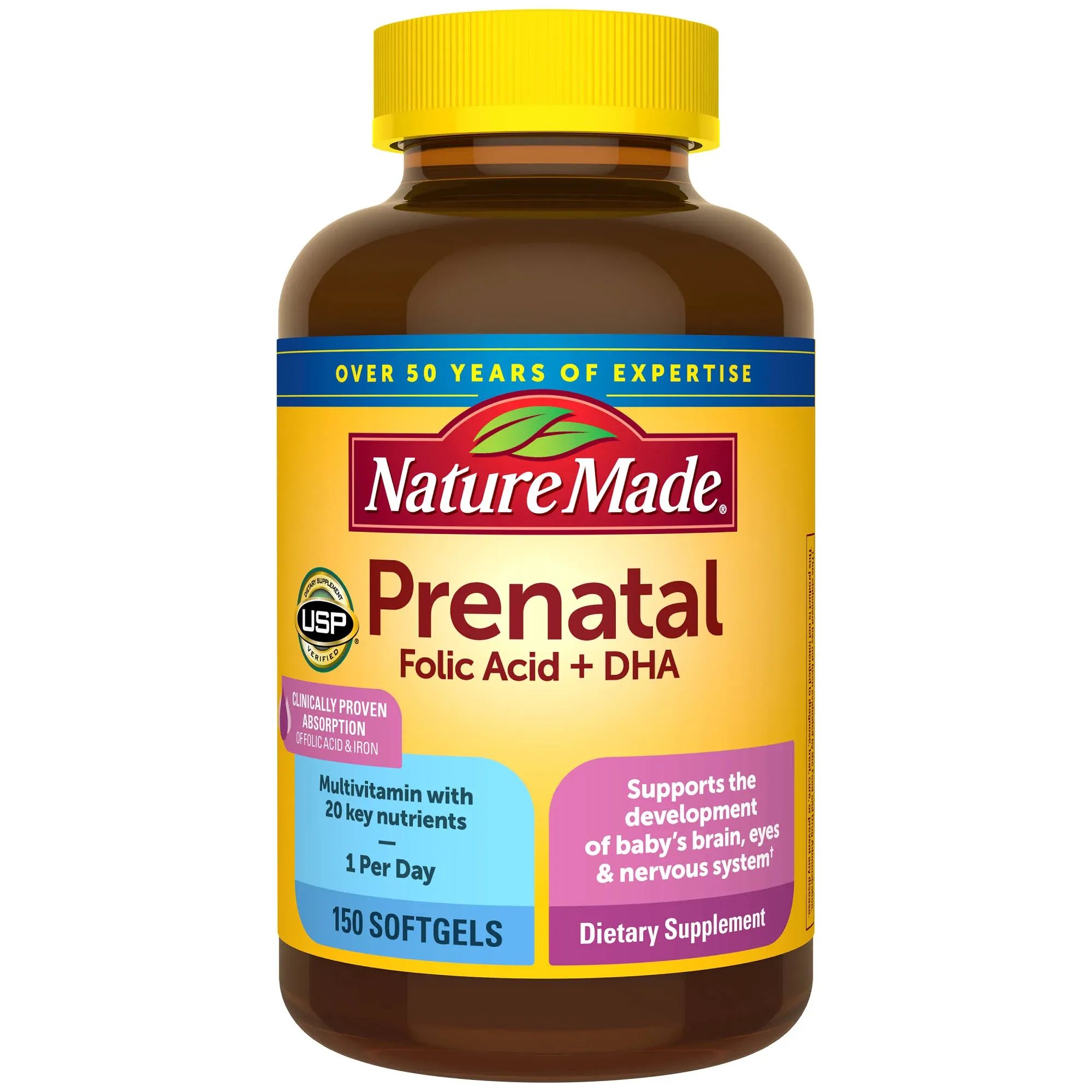 Nature Made Prenatal + DHA, 200mg Softgels Vitamin,Calciu<wbr/>m And Iron (450 ct.)