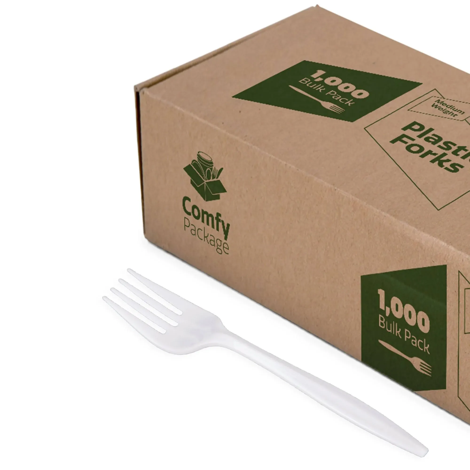 Comfy Package [1000 Pack] Plastic Tea Spoons Lightweight - White