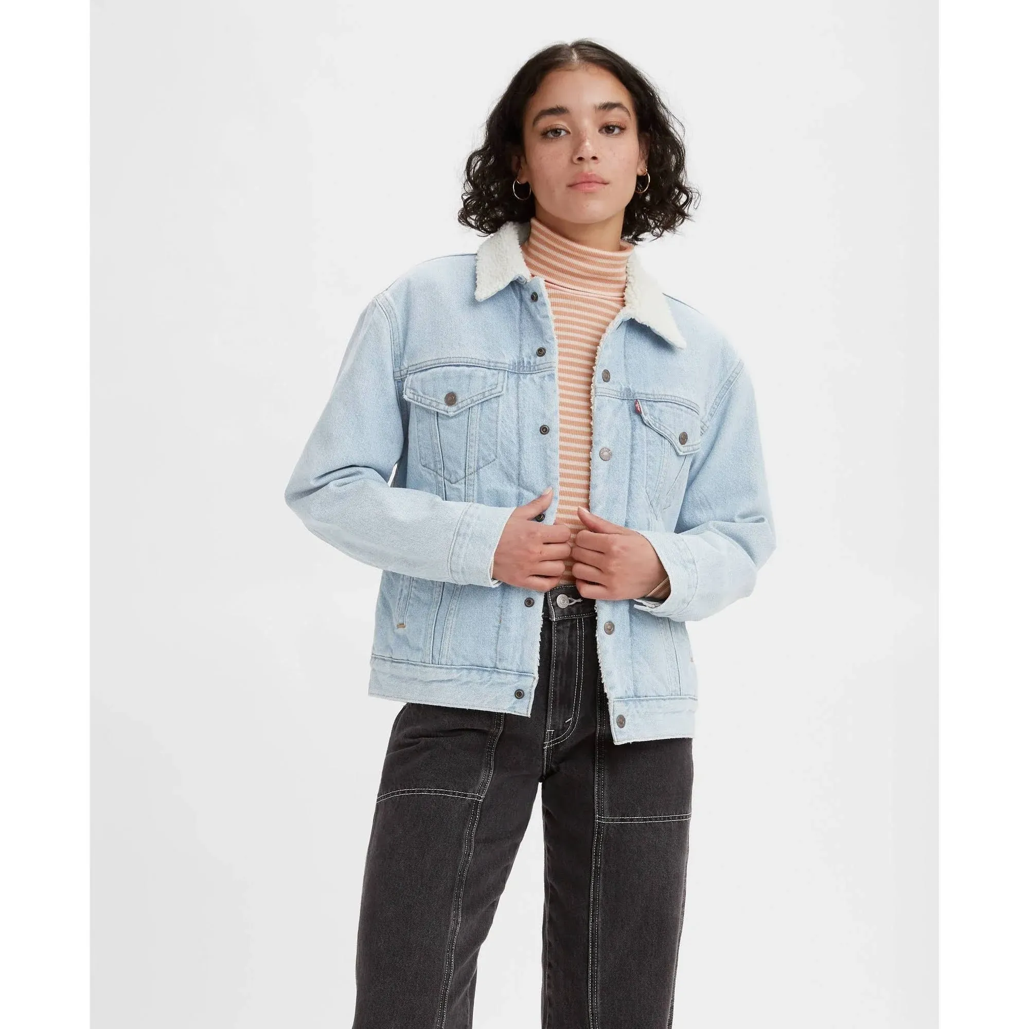 Levi's Women's Ex-Boyfriend Sherpa Trucker Jacket - Glacier Melt XL