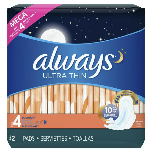 Always Ultra Thin Pads Overnight Wings