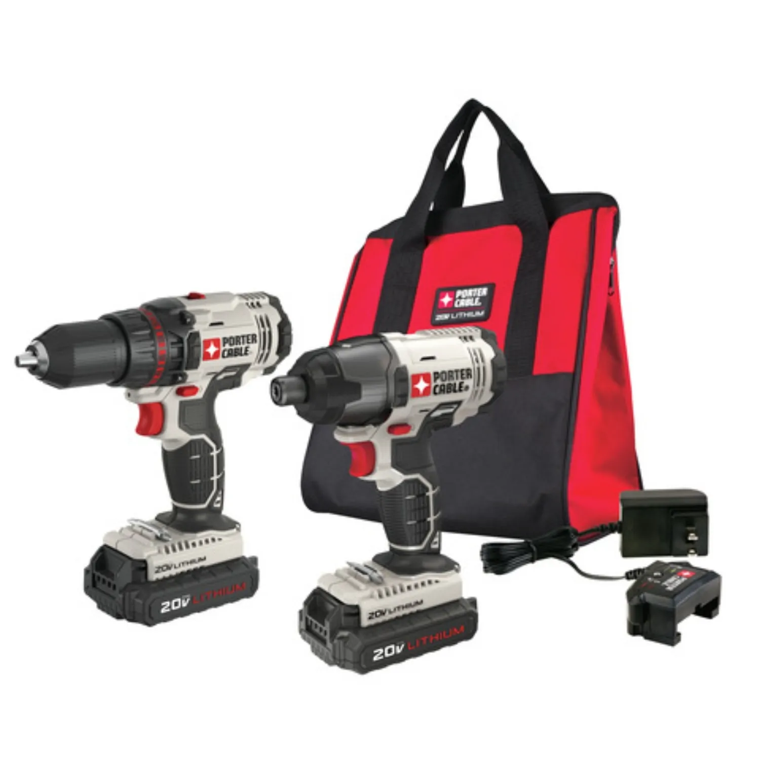 Li-ion 20V Max Drill/Impact Driver Cordless Combo Kit, Porter-Cable PCCK604L2